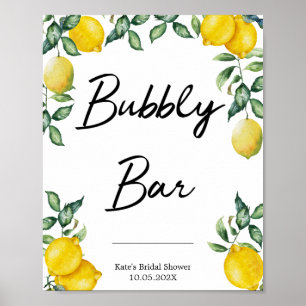 Personalisiertes Bubbly Bar Zitronen Schild