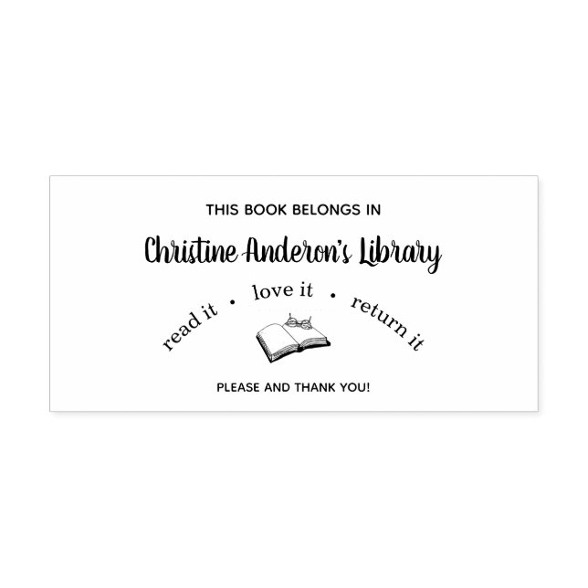 Personalisiertes Buch Briefmarke lesen Es Liebe zu Gummistempel (Prägung)