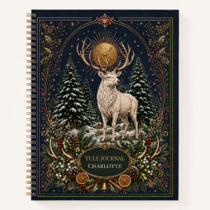Personalisiertes Buch der Julhirsche Spiralblock