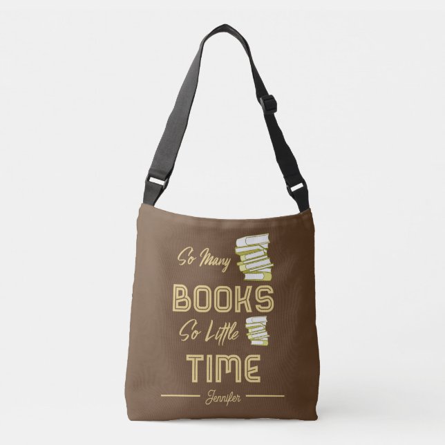 Personalisiertes Buch Lover's Crossbody Bag Tragetaschen Mit Langen Trägern (Vorderseite)