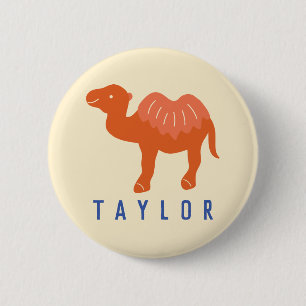 Personalisiertes Buckel-Kamel CartoonBactrian 2 Button