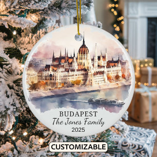 Personalisiertes Budapest-Ornament, Ungarn-Geschen Keramik Ornament