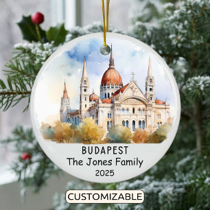 Personalisiertes Budapest-Ornament, Ungarn Keramik Ornament