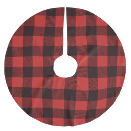 Personalisiertes Buffalo Kariert Rustikales Land Polyester Weihnachtsbaumdecke
