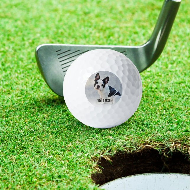 Personalisiertes Bulldog-Foto und Name des Bulldog Golfball (Von Creator hochgeladen)