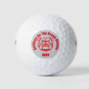 Personalisiertes Bulldogge-Maskottchen Golfturnier Golfball