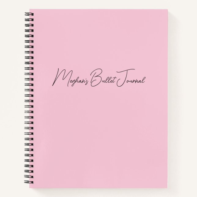 Personalisiertes Bullet Journal in Rosa Notizbuch (Vorderseite)