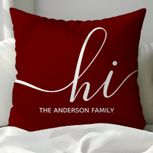 Personalisiertes Burgunder-Script Hi Kissen
