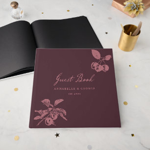Personalisiertes burgunderrotes Hochzeitsjubiläum Gästebuch
