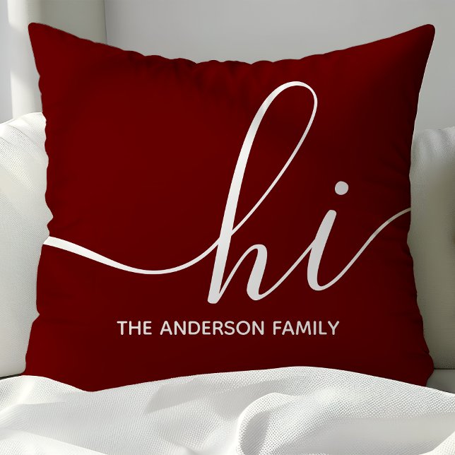 Personalisiertes Burgundy Script Hi Kissen (Von Creator hochgeladen)