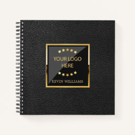 Personalisiertes Büro für Leather-Logos aus schwar Notizbuch
