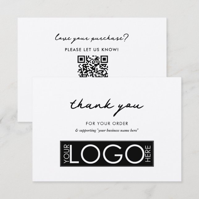 Personalisiertes Business Dankeschön Logo Rustic K Dankeskarte (Vorne/Hinten)