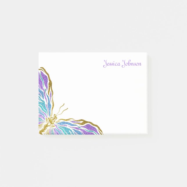 Personalisiertes Butterfly-Notizblock Post-it Klebezettel (Vorderseite)