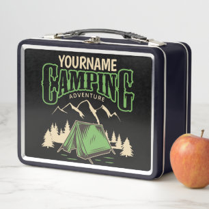 Personalisiertes Camping Familiencampingabenteuer Metall Brotdose