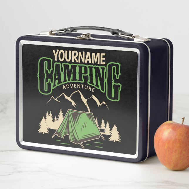 Personalisiertes Camping Familiencampingabenteuer Metall Brotdose (Beispiel)