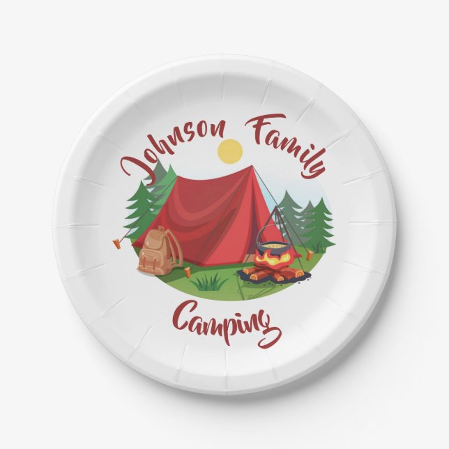 Personalisiertes Camping Pappteller (Vorderseite)