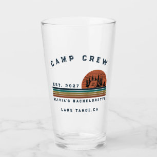 Personalisiertes Camping-Wochenende-Junggesellinne Glas
