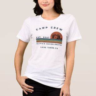 Personalisiertes Camping-Wochenende-Junggesellinne Tri-Blend Shirt