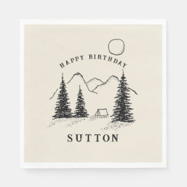 Personalisiertes Camping zum Geburtstag Serviette