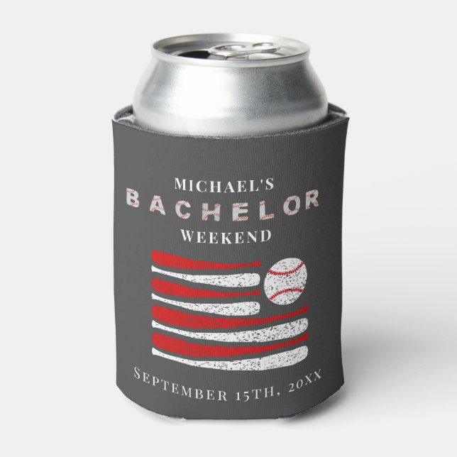 Personalisiertes Can Cooler Bachelor Baseball Woch Dosenkühler (Kanne Vorderseite)