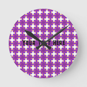Personalisiertes Candy-Thema Ihr Text Home-Wanddek Runde Wanduhr