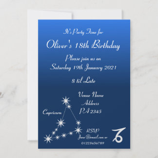 Personalisiertes Capricorn Zodiac Party Einladung