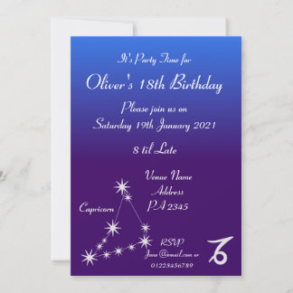 Personalisiertes Capricorn Zodiac Party Einladung