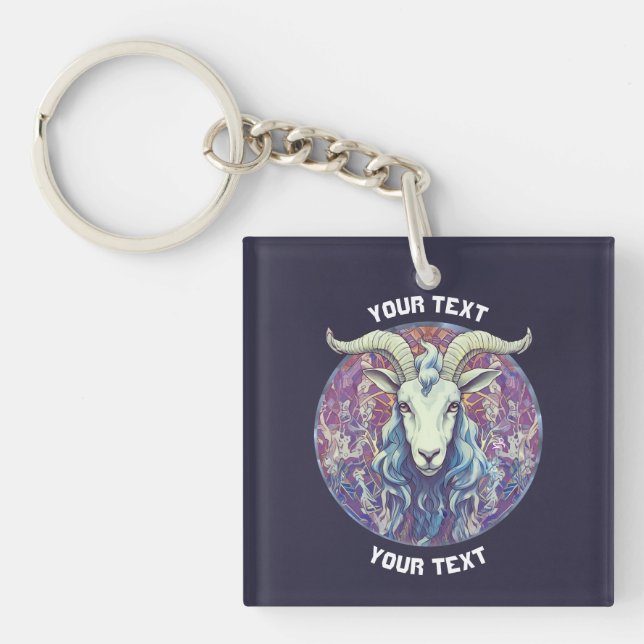 PERSONALISIERTES CAPRICORN ZODIAC-SIGN SCHLÜSSELANHÄNGER (Vorderseite)