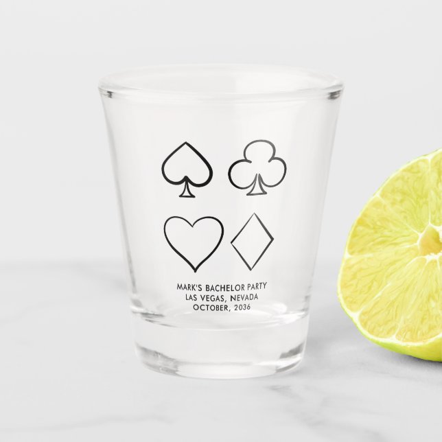 Personalisiertes Casino Bachelor Party Showglas Schnapsglas (Vorderseite)
