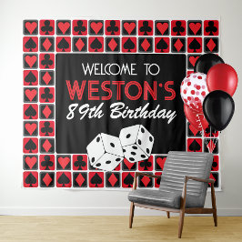 Personalisiertes Casino Poker Party Hintergrund Wandteppich