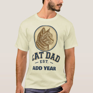 Personalisiertes Cat Dad-Varsity-Shirt T-Shirt