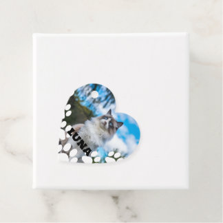 Personalisiertes Cat Foto Gefälligkeitstablett mit Geschenkanhänger