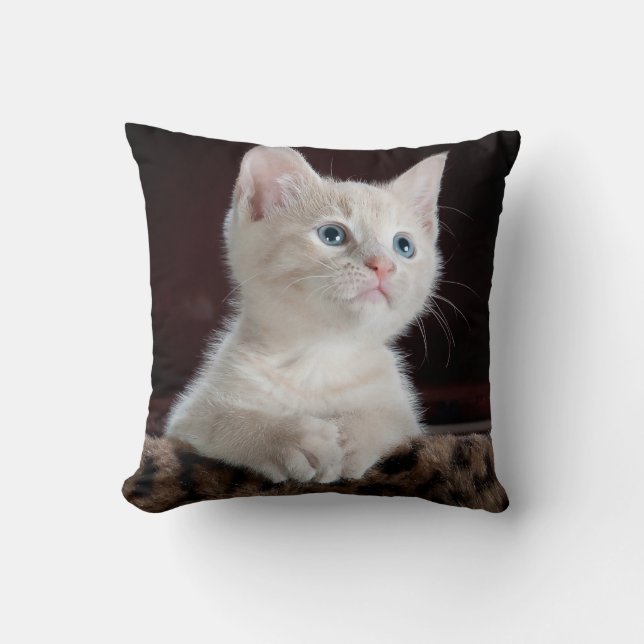 Personalisiertes Cat Pet Foto doppelseitig Kissen (Vorderseite)