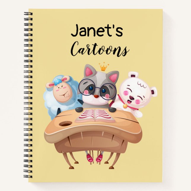 Personalisiertes Cat Sketchbook Notizbuch (Vorderseite)