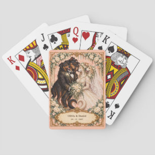 Personalisiertes Cerberus Braut & Bräutigam Hochze Spielkarten