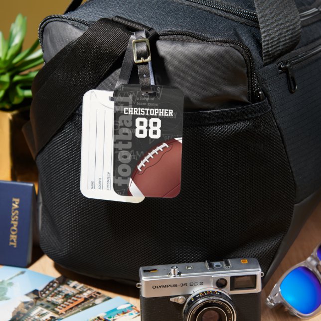Personalisiertes Chalkboard American Football Gepäckanhänger (Vorderseite & Rückseite)