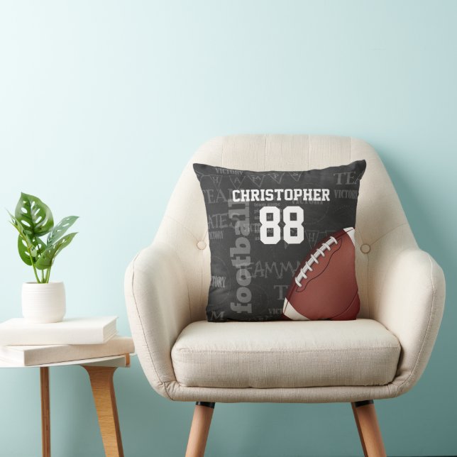 Personalisiertes Chalkboard American Football Kissen (Stuhl )
