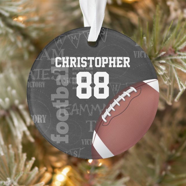 Personalisiertes Chalkboard American Football Ornament (Baum)