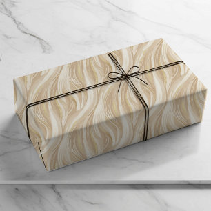 Personalisiertes Champagner-Beige-Elegantes Hochze Geschenkpapier Set