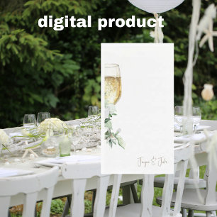 Personalisiertes Champagnerglas Serviette