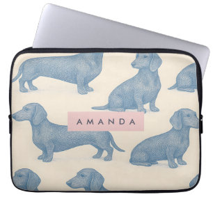 Personalisiertes Charmantes Elegantes Dachshund-Mu Laptopschutzhülle