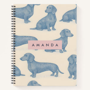 Personalisiertes Charmantes Elegantes Dachshund-Mu Notizbuch