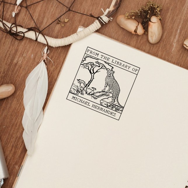 Personalisiertes Cheetah Buchzeichen Gummistempel (Von Creator hochgeladen)