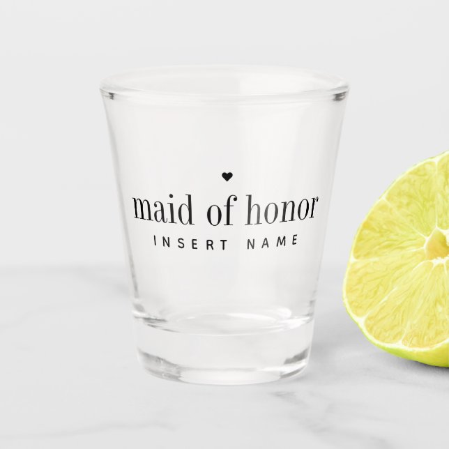 Personalisiertes Chic Modern Trauzeugin Showglas Schnapsglas (Vorderseite)