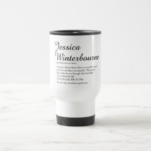 Personalisiertes Chic Script Name Definition Spaß Reisebecher