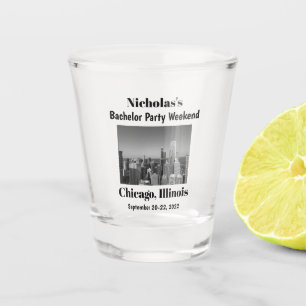 Personalisiertes Chicago Bachelor Party Weekend Schnapsglas