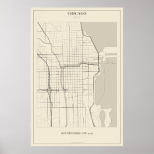 Personalisiertes Chicago-Straßenkartenposter Poster