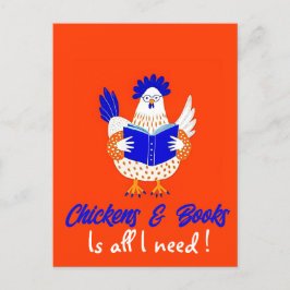 Personalisiertes Chicken-Lesekalligrafie-Design Postkarte