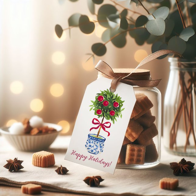 Personalisiertes Chinoiserie Topiary Holiday, Geschenkanhänger (Von Creator hochgeladen)