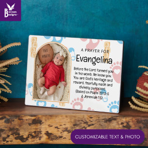 Personalisiertes christliches Gebetsandenken für B Fotoplatte